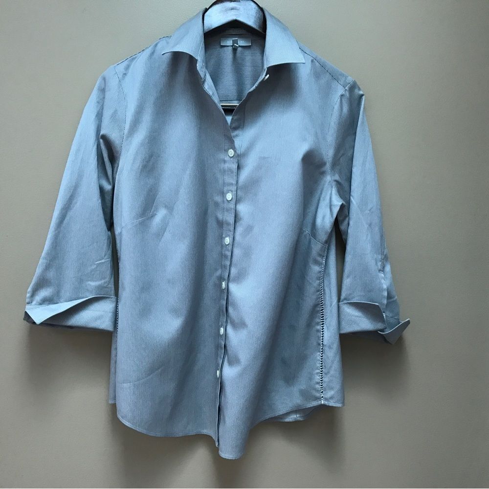 Hinson Wu Becky Shirt Womens Tahitian Pearl White Luxe Cotton Top - Picture 5 of 14